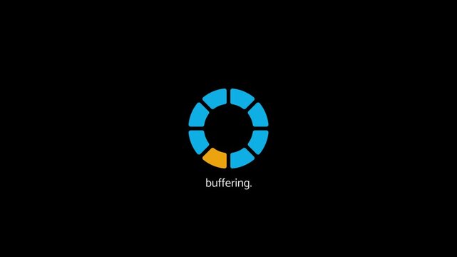 animated gif video buffering rotating blue orange circle transparent background