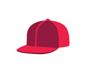 Fototapeta premium Red baseball cap flat icon isolated on white background modern street fashion headgear set.
