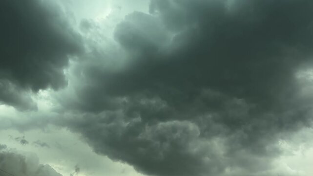 Fragment of the sky with storm clouds before thunderstorm