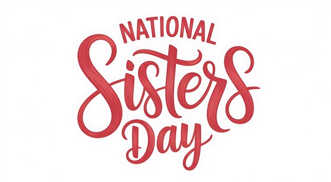 National sisters day celebration handwritten style typography design