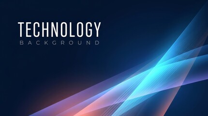 Naklejka premium Modern technology background with blue and orange light streaks on dark canvas.