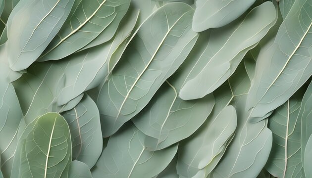 Eucalyptus leaves in soft sage green botanical texture