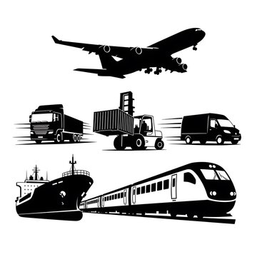 Aircraft and vehicles in flight and on ground.