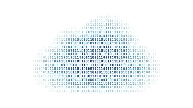 Cloud shape formed by binary digits against a clean white background.