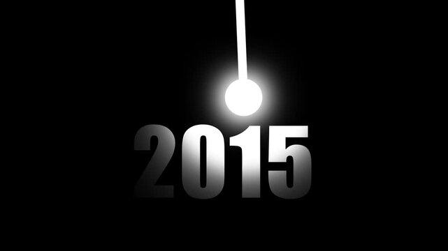 Glowing Light illuminating 2015 New Year Innovation, Vision, Success and Business Growth Concept  on black background 4k video animation...
