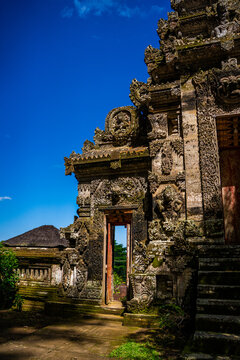 The grand stone staircase and ancient entrance of Pura Kehen temple, Bangli, Bali, Indonesia