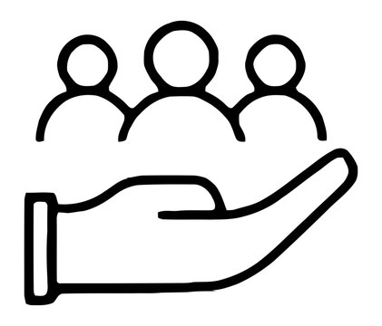 Support and care for people, a helping hand for community and teamwork, assistance and protection concept