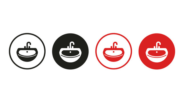 Four different colored icons of a bowl with a lid are shown side by side on a white background