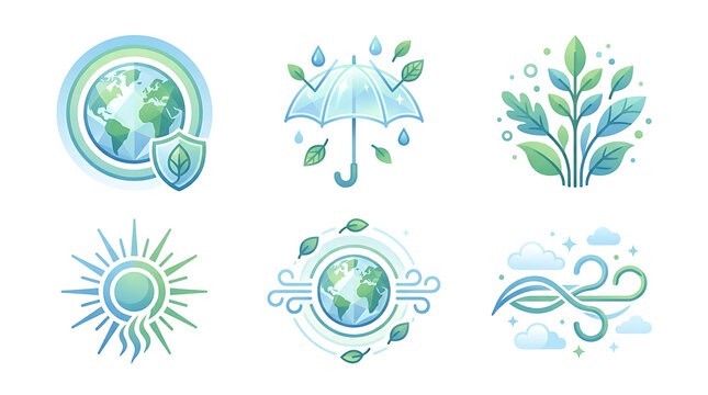 Sustainability and Environmental Conservation Vector Icon Set