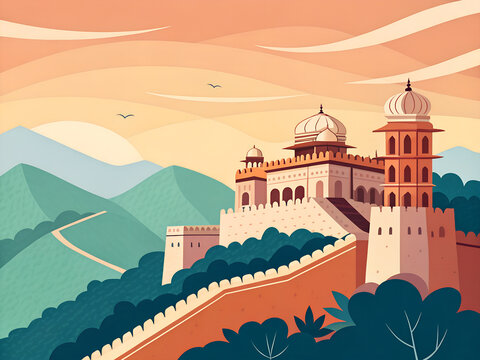 Nahargarh Fort overlooking Jaipur skyline