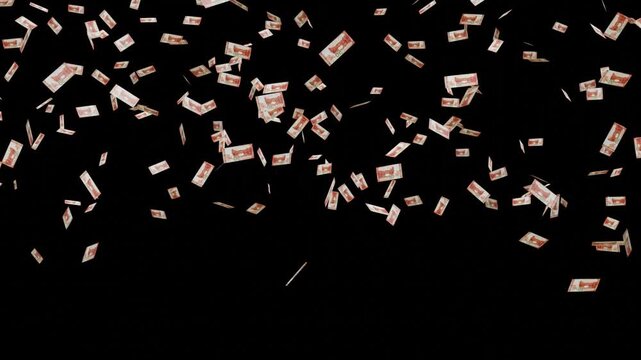 50 Euro Notes Falling Animation Overlay Loop   

 Euro Currency Rain Financial Success Motion    Graphics