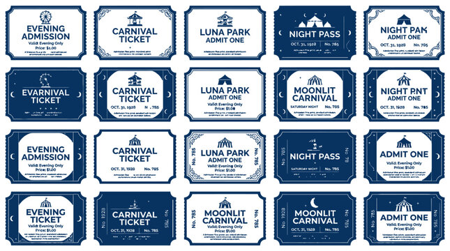 Vintage Carnival Tickets and Admission Passes Collection