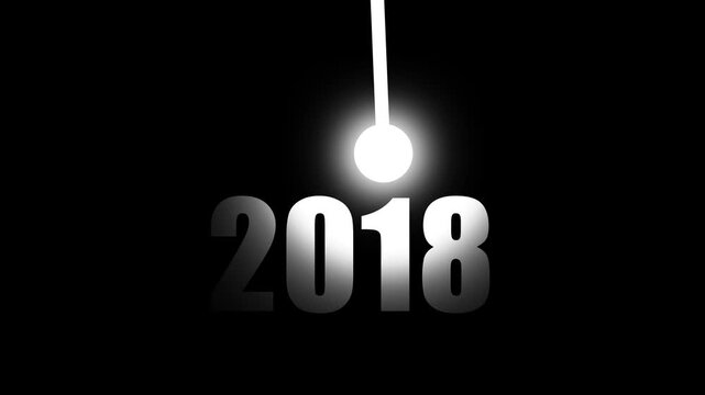 Glowing Light illuminating 2018 New Year Innovation, Vision, Success and Business Growth Concept  on black background 4k video animation...
