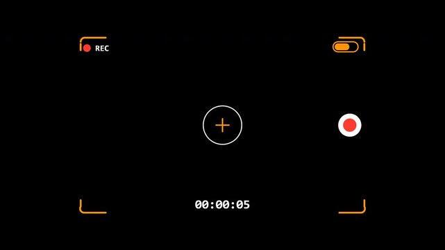 bodycam recording screen minimalist action cam orange white viewfinder overlay 4K