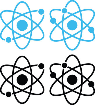 Atomic structure science icons vector