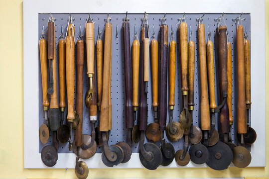Bookbinding Tools on Wall