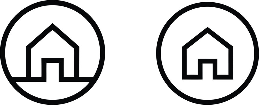 Minimalist house home icons vector