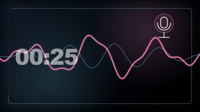 30 Second Countdown Timer Animation from 30 to 0 Seconds with Numbers for Videos, Presentations, Events, and Stock Footage, Digital countdown timer on screen. Abstract broadcast wave motion graphic.