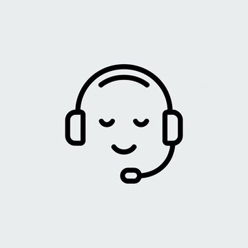 Friendly customer support headset with a smiling face, conveying helpfulness and positive service.