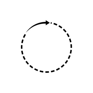 Black dashed circle with arrow