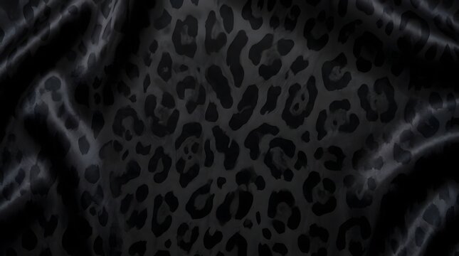 Close up of black animal fur with leopard print pattern showcasing luxurious textured design and bold style for fashion or nature themes