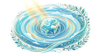 Obraz premium Global Environmental Sustainability Concept Illustration with Earth