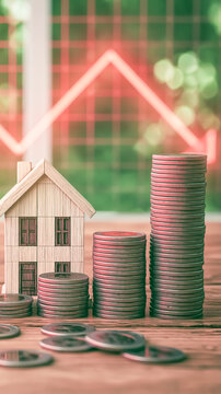金利政策の影響による住宅価格の下落と資金を失うリスクのコンセプト