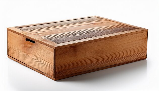Wooden Box On White Background
