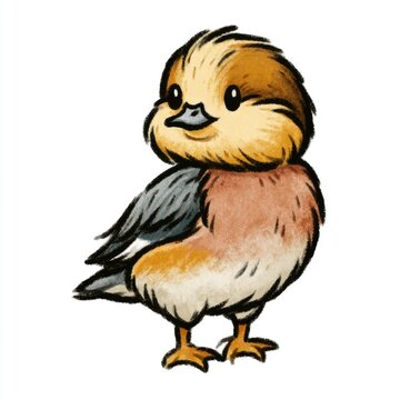 Cute Eurasian wigeon duck cartoon for nursery art