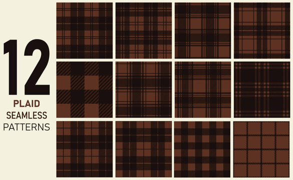 buffalo plaid seamless pattern brown collections for print-on-demand products and seasonal design project