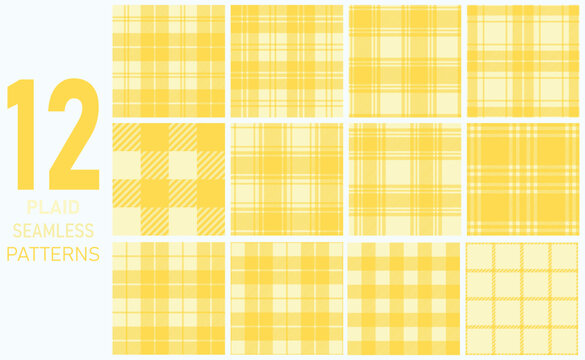buffalo plaid seamless pattern yellow collections for print-on-demand products and seasonal design project