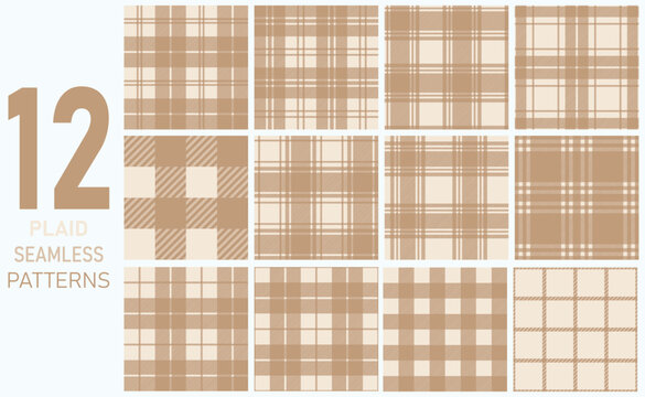 buffalo plaid seamless pattern beige collections for print-on-demand products and seasonal design project