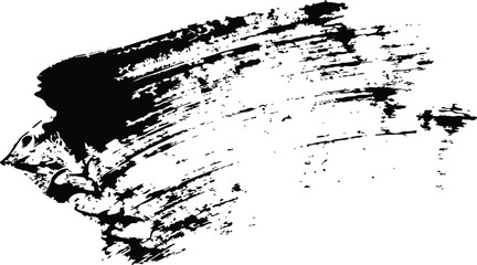 Obraz premium Black Brush Stroke Paint Texture On White Background, Abstract Grunge Smear For Design.