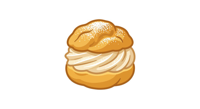 Cream Puff Vector Illustration