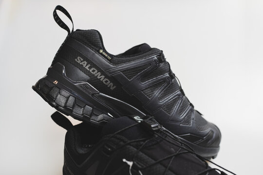 Bangkok, Thailand - July 16, 2026 : Salomon XA Pro 3D V9 Wide GTX in Black, High-rebound cushioning for lasting comfort.