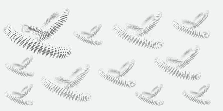 Abstract Seamless Halftone Dot Spiral Pattern Background with 3D Optical Illusion