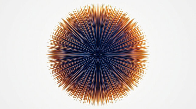 Abstract orange and blue spiky circular graphic design element