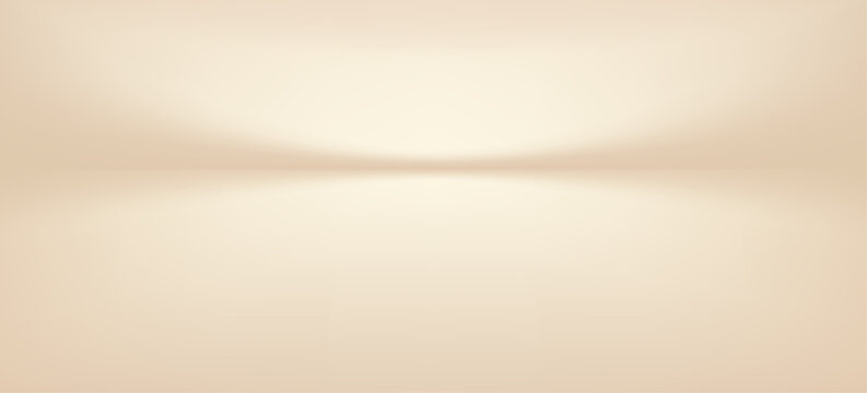 Beige elegant neutral gradient backdrop in champagne tones. Minimal abstract scene with subtle golden accents, ideal for cosmetic mockups presentations. Vector Illustration