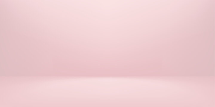 Pink studio background with rose gold gradient creates elegant spring display space for luxury cosmetic product presentation and design concepts. Vector bg illustration