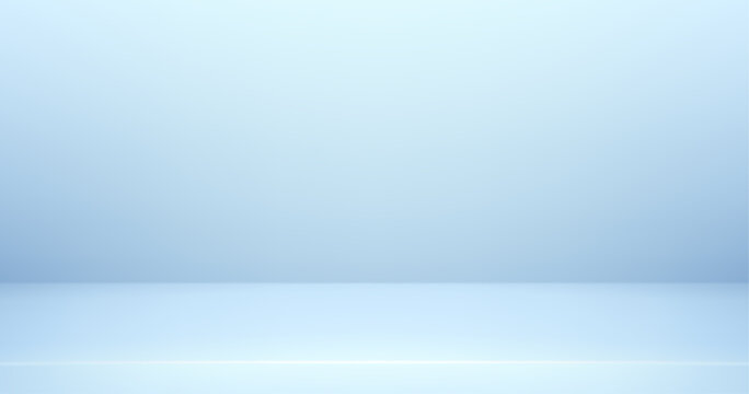 Modern blue gradient studio background. Vector illustration backdrop for luxury product display and professional presentation design with soft lighting effects