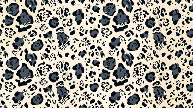 Seamless leopard print pattern with black and beige spots for fashion design fabric and textile backgrounds