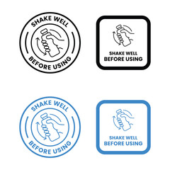 Obraz premium Shake Well Icon Set With Hand And Coiled Spring Flat Vector Illustration White Background