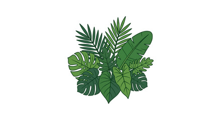 Tropical Plant Leaves Vector Illustration © Harto