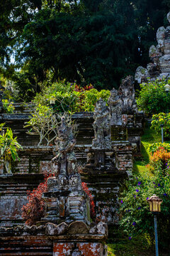 The grand stone staircase and ancient entrance of Pura Kehen temple, Bangli, Bali, Indonesia