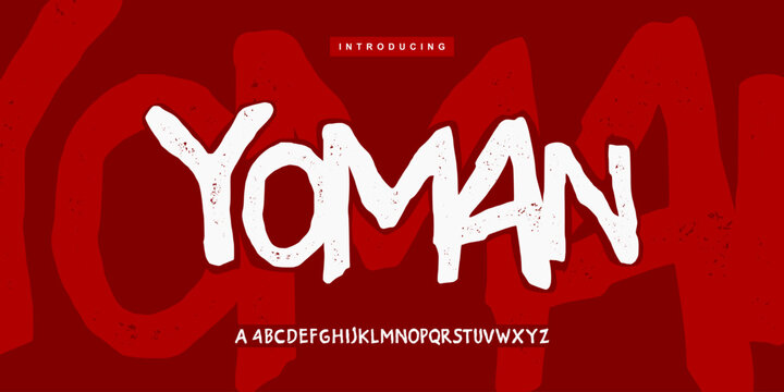 Yoman Rough Handwritten Display Font Alphabet Set
