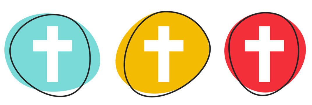 Button Banner Set mit 3 bunten Buttons: Tod oder Friedhof