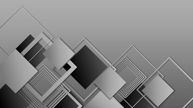 Abstract geometric background with overlapping gradient squares and diamond frames gradient animation