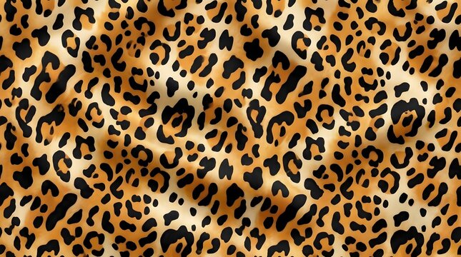 Close-up of vibrant leopard print pattern with spotted fur in warm brown black shades for fashion design and animal themed projects