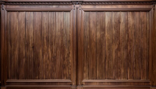 Classic Wall With Vintage Mahogany Wood Panels