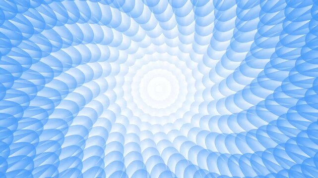 Concentric scalloped pattern forming a radial abstract tunnel background animation